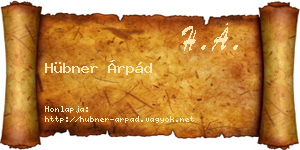 Hübner Árpád névjegykártya
