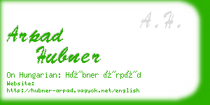 arpad hubner business card